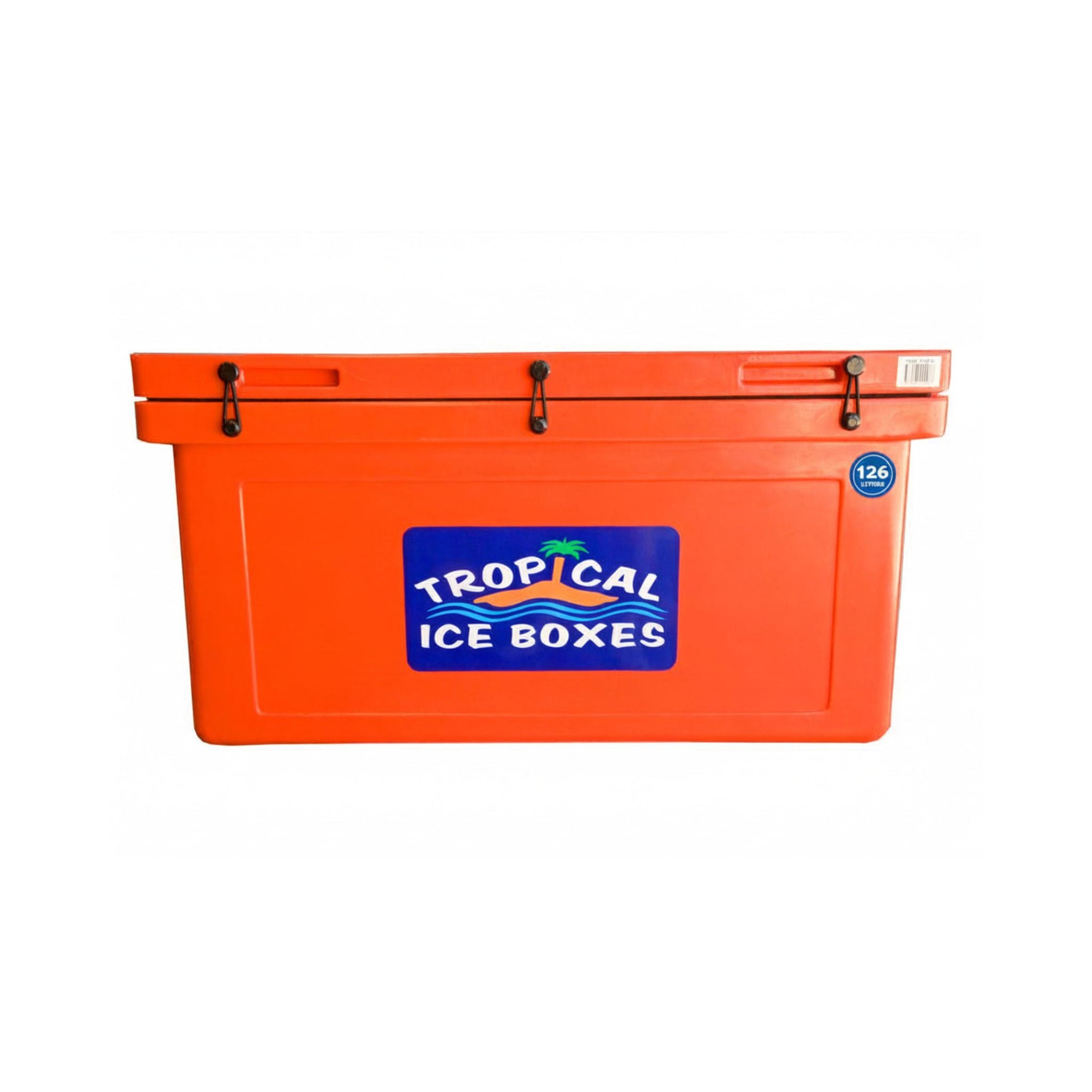 tropical-126-litre-ice-box-orange-heavy-duty-cooler-front-view