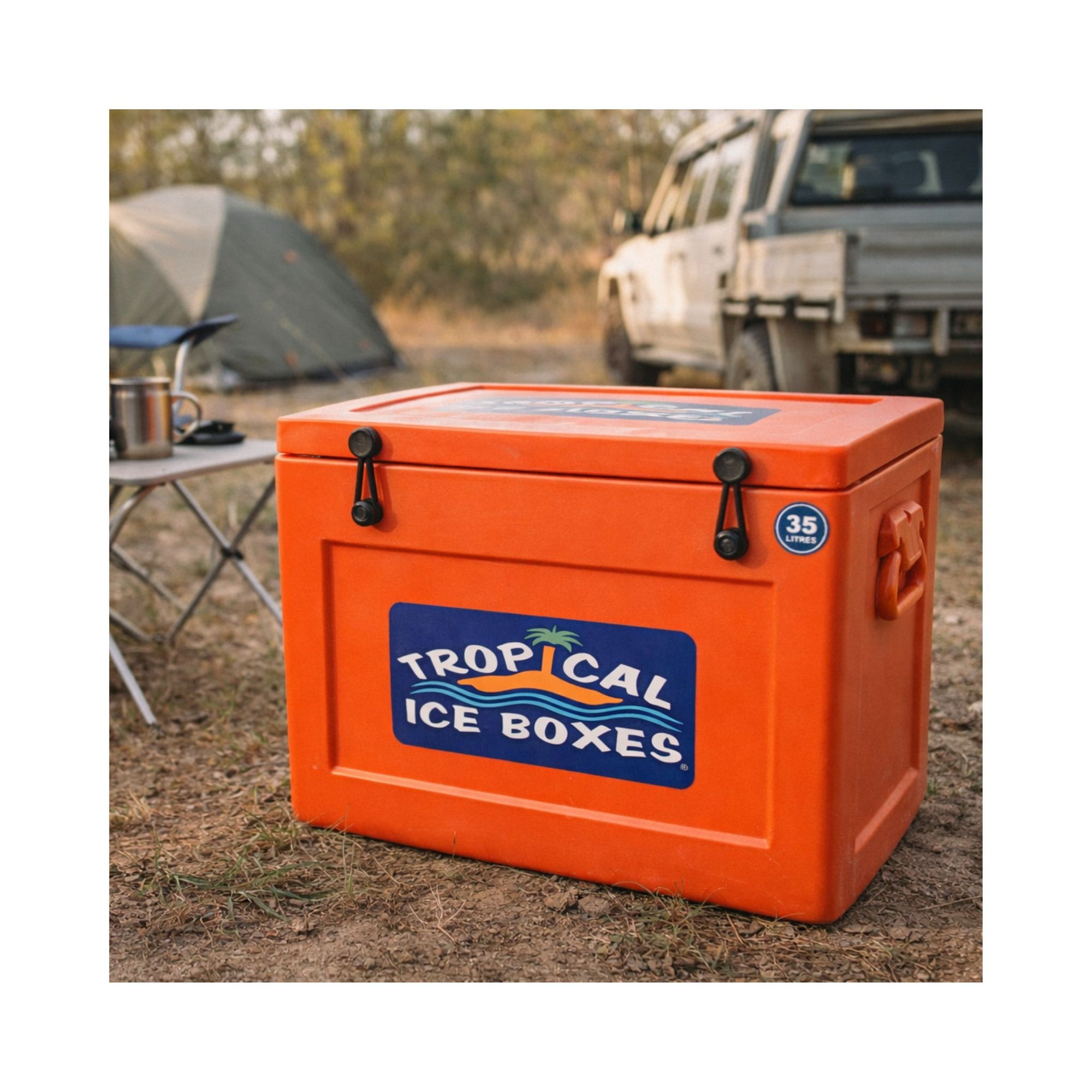 tropical-ice-box-lid-loop-and-button-secured-at-campsite