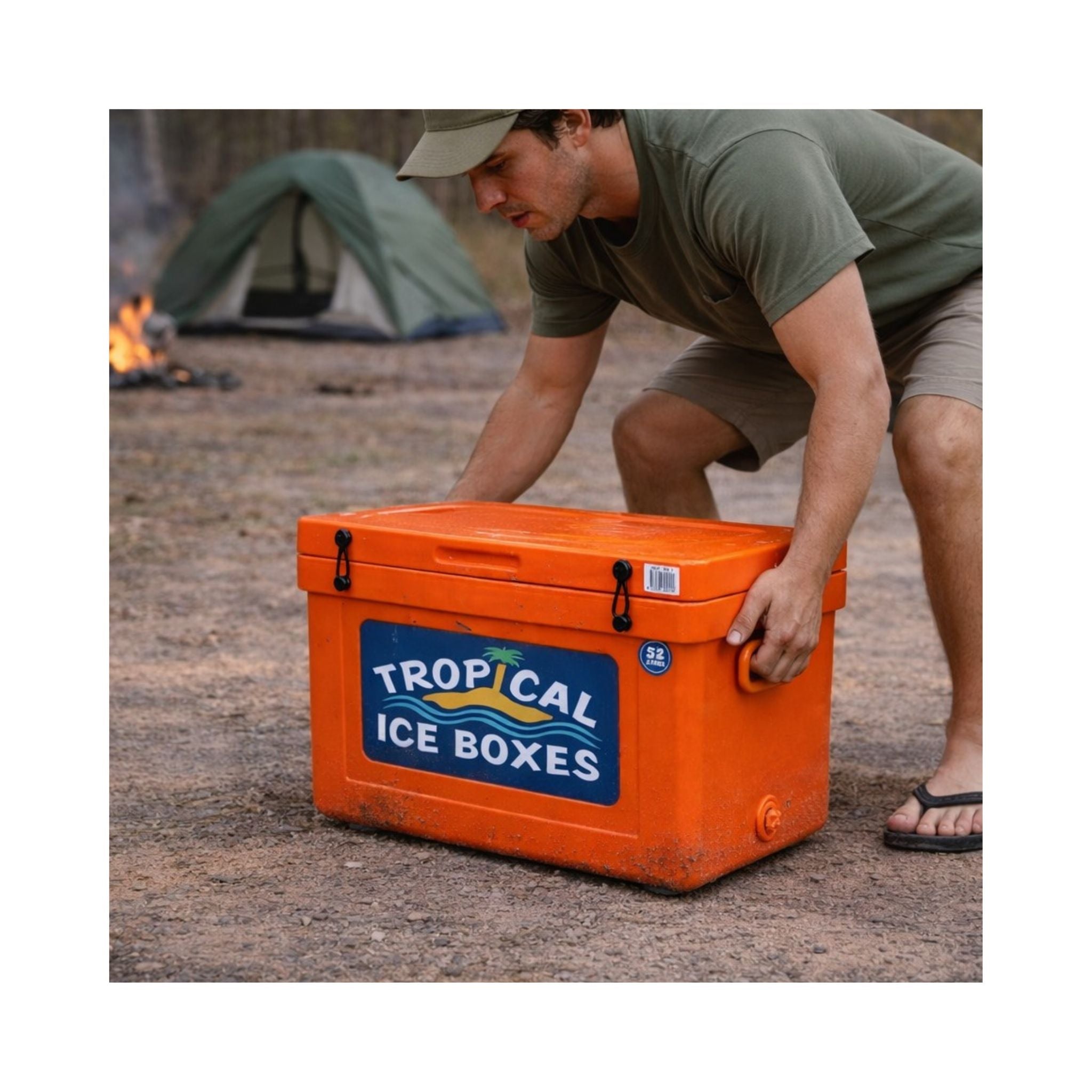t52-tropical-ice-box-with-man-about-to-lift-the-ice-an-outdoor-camping-scene