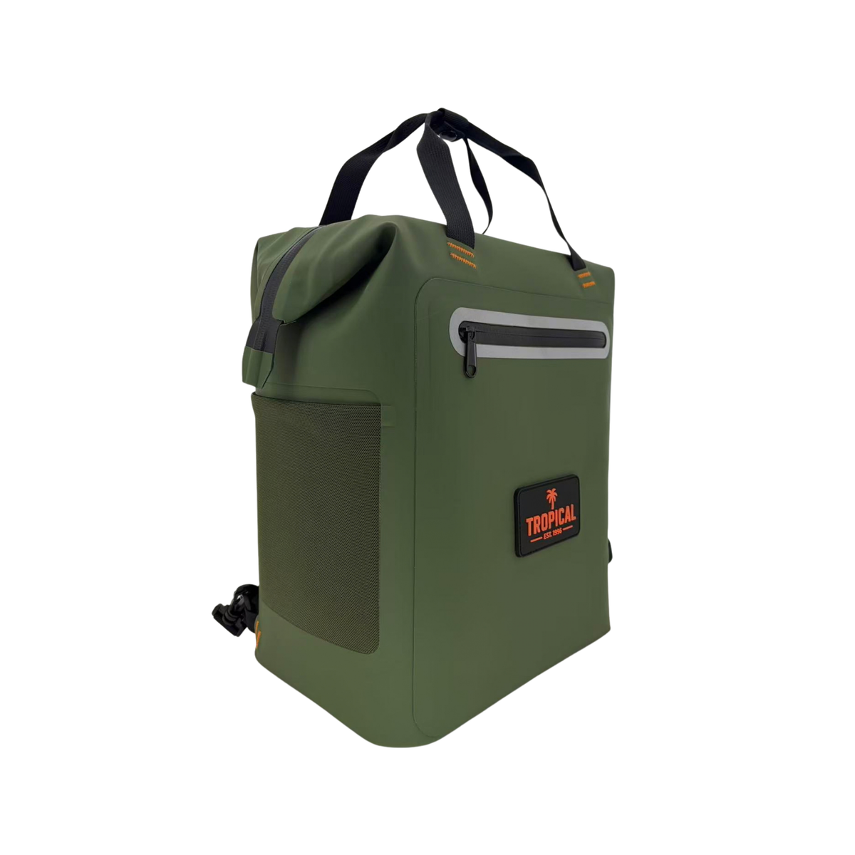Side view of Tropical Backpack Cooler Bag in Saltbush