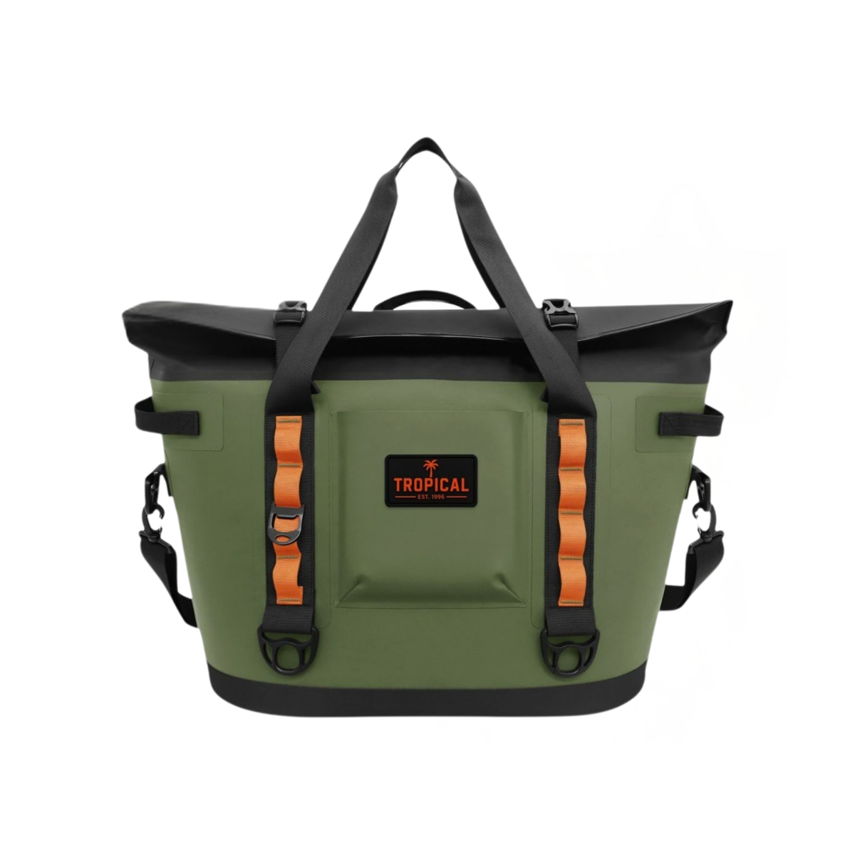 Tropical Tote Cooler Bag in Saltbush green