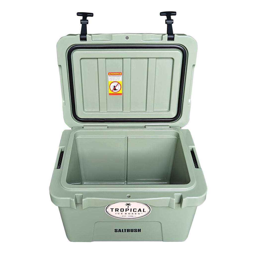 Tropical 25L Lifestyle Ice Box Saltbush open lid view gallery:saltbush